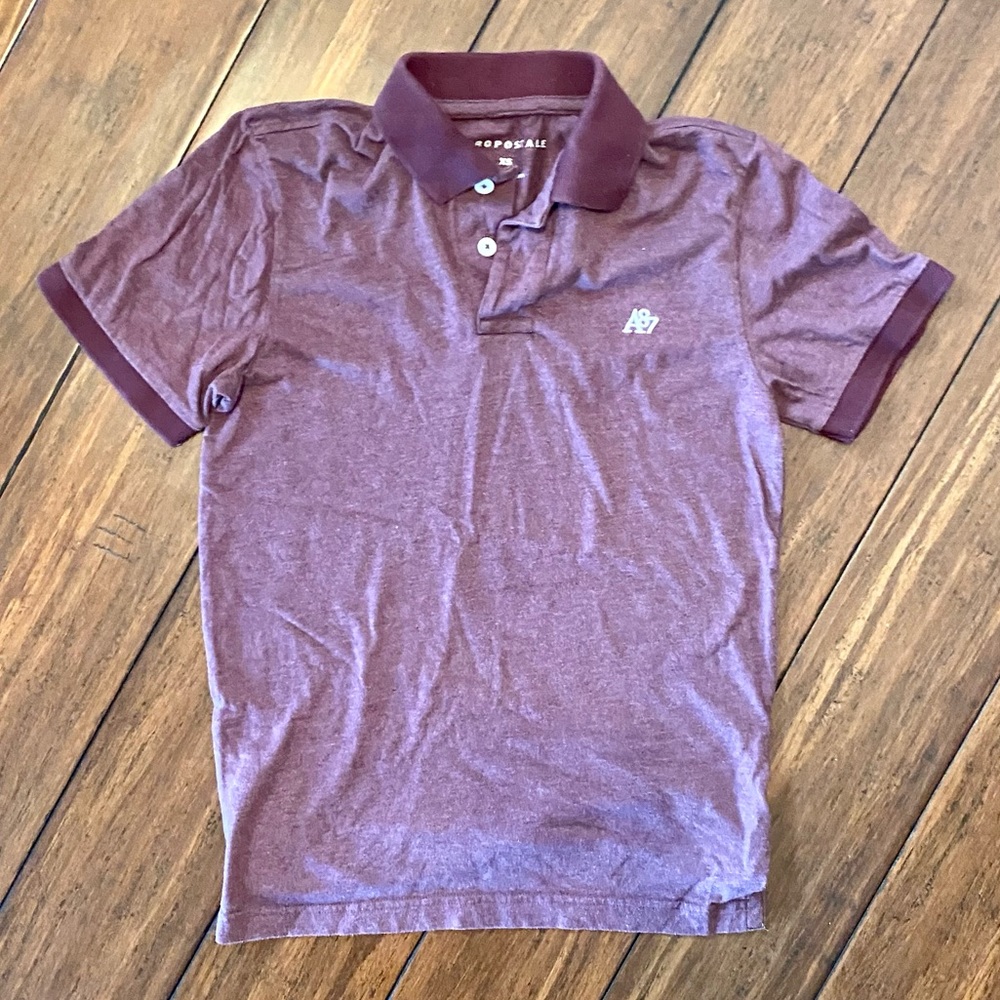 Aeropostale Men’s Heathered maroon polo short sleeve shirt size XS